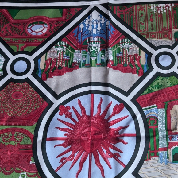 Hermes 100% Silk square Scarf, Versailles print - Picture 4 of 8